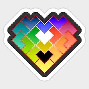 Hearts Together As One Pixel Sticker